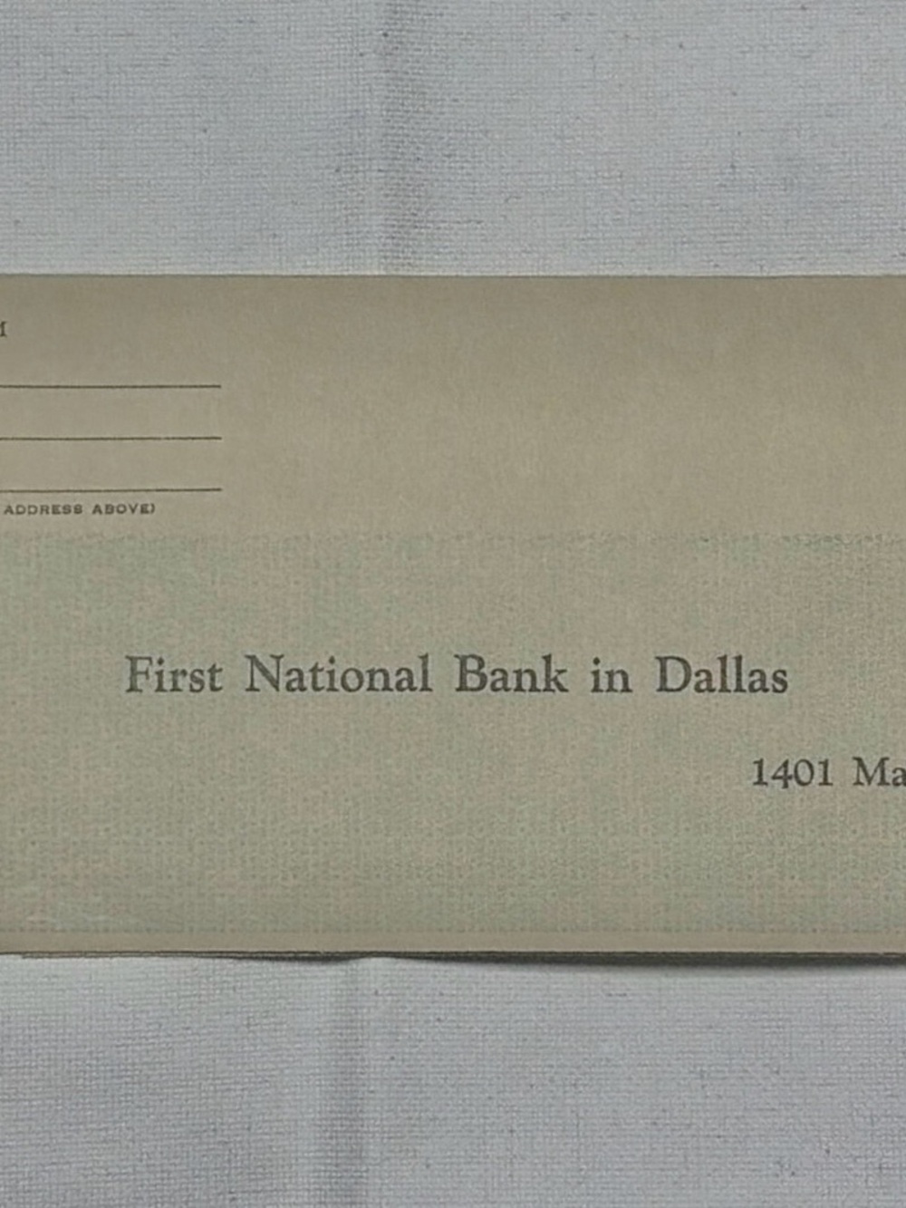 Vintage First National Bank Dallas Mail Deposit Envelope NATO 3¢ Stamp 1952